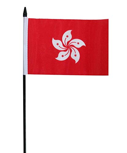 Hong Kong Small Hand Waving Flag 6" x 4" Inch FlagSuperstore©