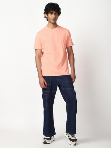 Image of Bewakoof Men's Cotton Solid Regular Fit Half Sleeve Round Neck T-Shirt | Bewakoof Air 1.0 | Tshirt for Men Cotton| Casual Wear | Street Wear