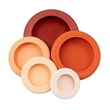 MightyNest 5 Piece Silicone Food Storage Set and Fresh Paper Food Saver Sheets | Keep Fruits and Veggies Fresh Longer | Terracotta