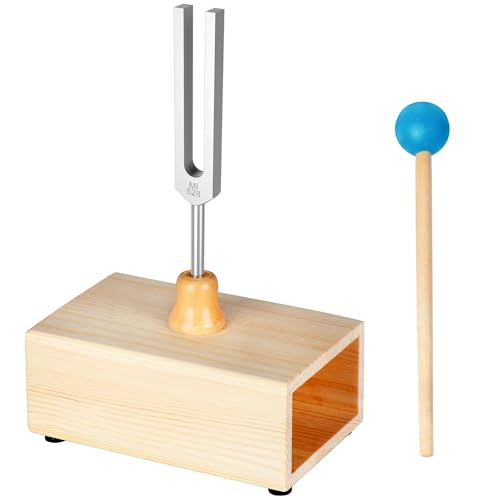 Diapason 528 Hz en alliage d'aluminium et sa boîte en bois exquise