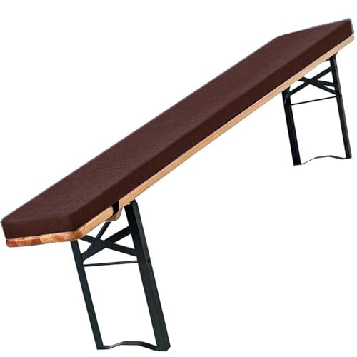 Outdoor Beer Bench Cushions Thick 3cm Seat Pads with Zipper Soft Dark Brown200x40cm Perfect for Garden Parties and Picnics