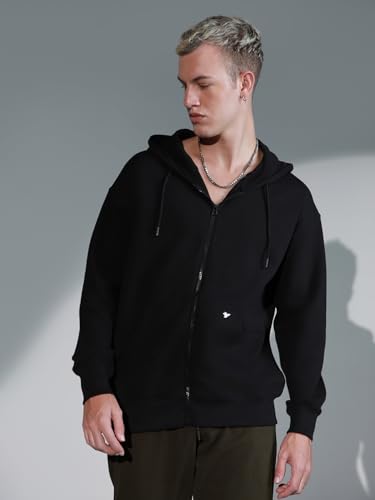 Image of Hubberholme Men Purple Cotton Long Sleeves Regular Hood Sweatshirts HHMSSW23002
