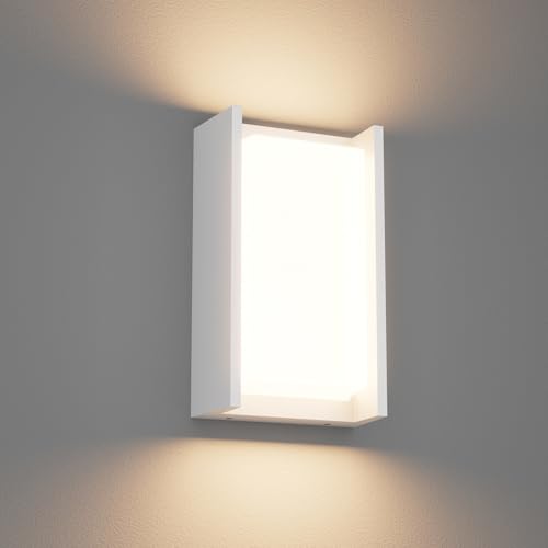 Klighten Applique murale extérieure LED 24 W, lumière blanche chaude 3000 K, applique murale étanche IP65, éclairage adapté à une utilisation...