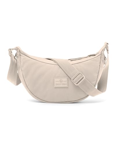 Johnny Urban Crossbody Bag Damen Herren Beige - Kaia Small - Bauchtasche im Halbmond Stil - Moon Bag - Kleine Tasche mit Verstellbarem Gurt - Wasserabweisend