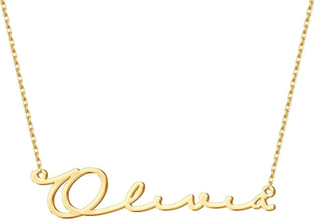 Customized / Personalized Signature Style Brass Necklace With Ur Name Or Love One Name With 24k Gold Plating and Laser Engraved Finish.Gold & Silver For Unisex Adult (B09PC287ZN) Amazon Price History, Amazon Price Tracker