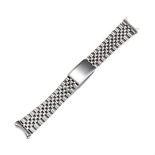 TOMIYOY curved end 18mm 19mm 20mm jubilee with vintage clasp stainless steel watch strap band fit...