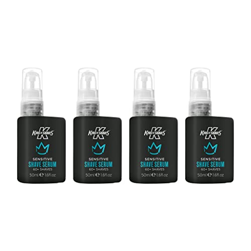 King of Shaves Kinexium Shaving Serum Sensitive, Silicon Bottle with Pump 50 ml (Quad Pack) Cover