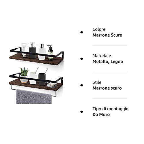 Uten Mensole da Muro Design Moderne, Set 2 Pezzi