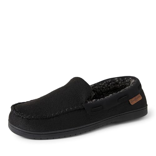 Image of Dearfoams Men's Keaton Moccasin House Shoes With Memory Foam, Indoor Slippers With Wide Widths