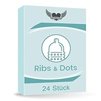 Kondome mit starken Noppen Dots und Rippen - 24 Stück 52mm Gefühlsecht Extra dünn Extra feucht Analverkehr Gleitfilm von Lovelyness