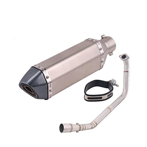 MBROS Système D'échappement pour pour YZF R125 2008-2019 R15 V3 sans Lacet Moto Échappement Système Complet Modifier Silencieux Avant Mi Lien Tuyau DB Tueur Échappement Tuyau Silencieux