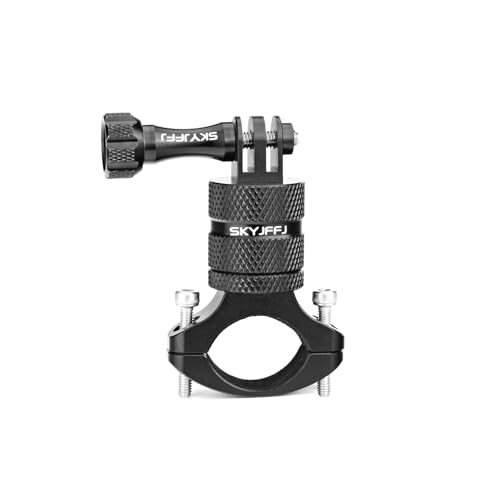 SKYJFFJ 360 Degree Rotation Aluminum Motorcycle Bicycle Rack Mount Holder,Intended for GoPro Hero 13/12/11/10/9/8/Max,DJI Osmo Action 5Pro/4/3,Insta 360 Ace Pro 2/Pro/Ace
