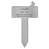 DECOHO - Plaque funéraire Personnalisable pour Animaux Silhouette Couleur Or brossé - Gravure Laser Durable - Lapin Couleur Argent brossé - Or