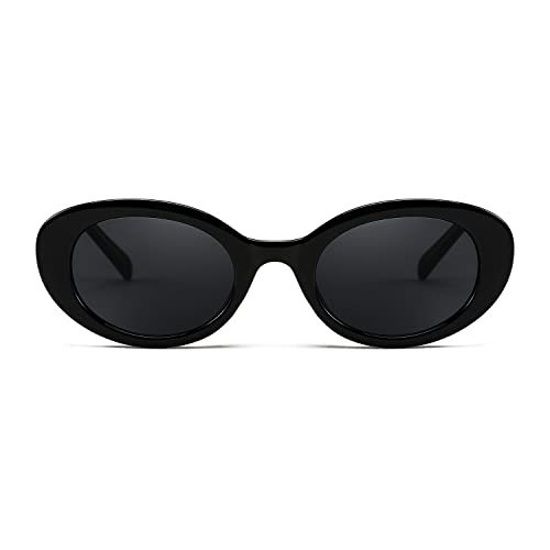 FEISEDY Sunglasses Womens, Retro Oval Cateye Sun Glasses Men, Small 90s Style B4128