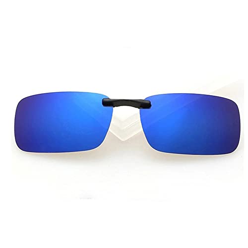 Unisex Polarized Clip On Flip Up Sunglasses Anti-Glare Driving Glasses for Glasses Daily Outdoor - Dark Blue