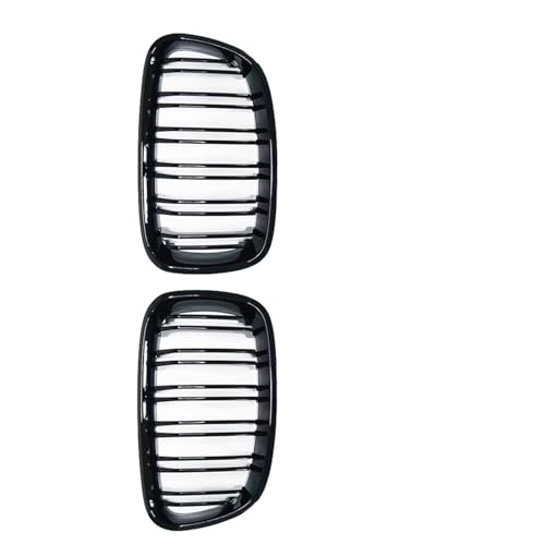 Rejilla de riñón delantera negra con doble listón para BMW Serie 1 F20 F21 de 2011 a 2014