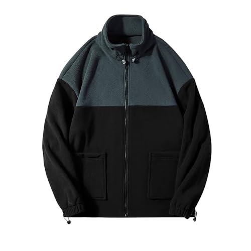 Mens Full Zip Fleece Jacket Lightweight Cozy Warm Jacket Outdoor Hiking Coat 2023 Fashion Thermal Windbreaker Jackets