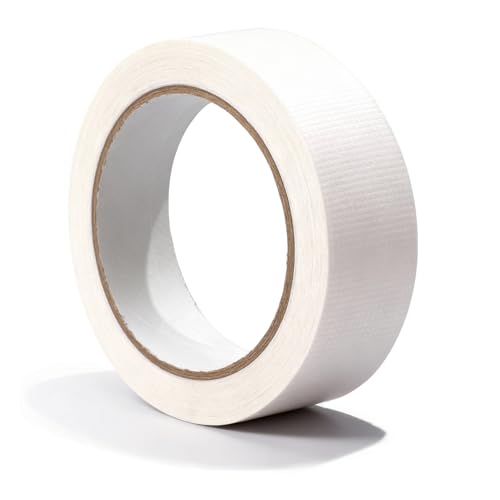 Weißes Panzertape Wasserfest, 25mm × 20m Panzer Tape Handeinreißbar, Wasserfestes Klebeband, Panzerband Weiß Extra Stark, Wasserdichtes Klebeband Außen für Reparieren Bündeln Verstärken Oder Abdichten