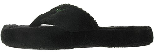 Capelli New York Ladies Palm Trees Design Indoor Slippers Black Large3