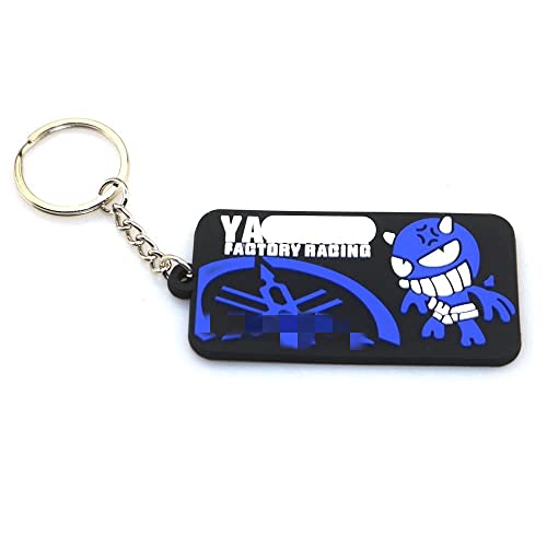 NICOLIE Accessoires Moto Porte-Clés 3D en Caoutchouc pour Yamaha R15 R25 R3 R6 R1 Mt07 Mt09 - G-Bleu
