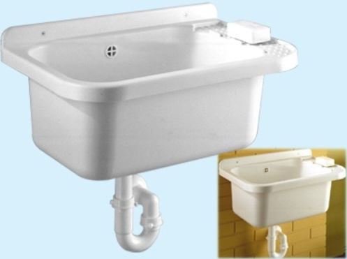 Lavabo de resina antigolpes de 50 x 32 cm.