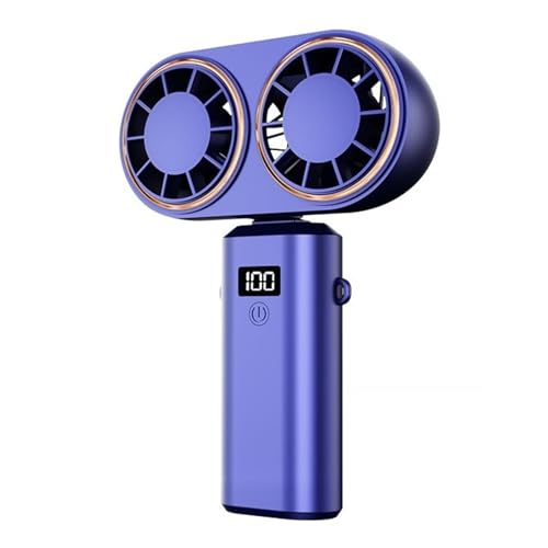 Ventilateur portable rechargeable bleu bureau ventilateur portatif numérique