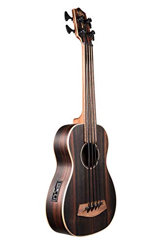 KALA Ukulélé U-BASS en ébène rayé (UBASS-EBY-FS) Naturel - Les Beatles, Paul McCartney, John Lennon, RIngo Starr, George Harrison KALA Ukulélé U-BASS en ébène rayé (UBASS-EBY-FS) Naturel – Image 5