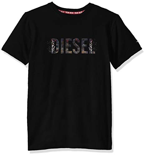 Diesel Boys' Big Short Sleeve T-Shirt, Fresh Caviar, 10/12