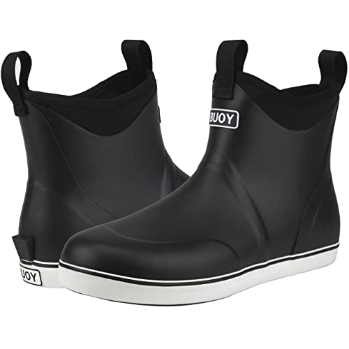 Image of Buoy Boots Women's Waterproof Ankle Rain Boots, Rubber Deck & Fishing Boots | Neoprene Lining, EVA Foam Insole, Slip-Resistant Non-Marking Outsole for Comfortable Traction on Boats, Farms & Wet Ground