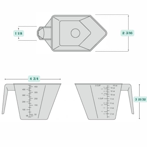 Image of 2 Cup Long Handle (1 Pint | 16 Oz. | 500 mL) Scoop for Coffee, Protein Powder, Pet Food, Spices, Grains and Dry Goods - Plastic Food-Grade, BPA-Free Measuring Cup (Pack of 100)