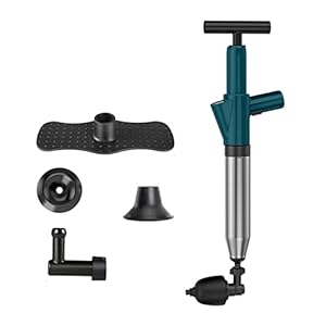 EndyAk Krachtige handmatige pneumatische afvoerontstopper met hogedruklucht – roestvrijstalen versie