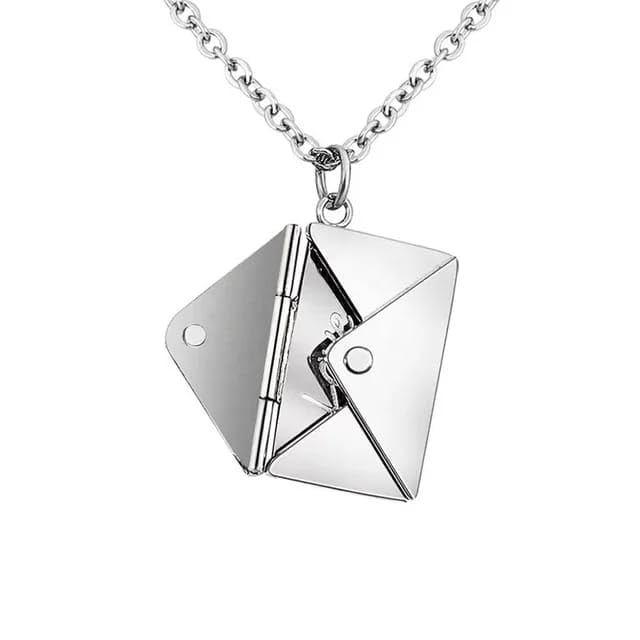 LA BELLEZA Custom Love Letter Message Envelope Pendant Necklace Locket Stainless Steel Jewelry Necklace For Women Girls (Rhodium) (B0CSW65F51) Amazon Price History, Amazon Price Tracker