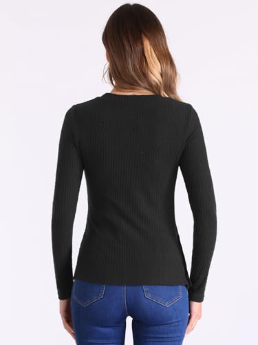 Image of Allegra K Basic Knit Sweater for Women's Stretch Long Sleeve Crew Neck Casual Sweater Tops
