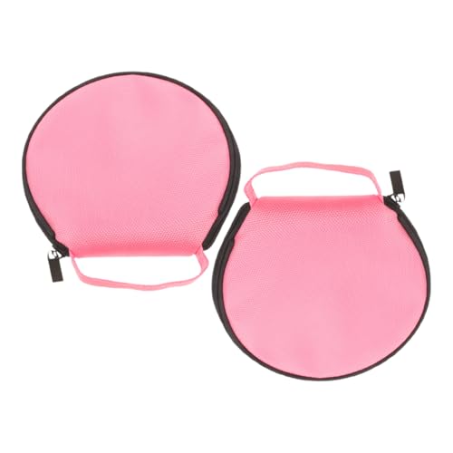 Unomor 2pcs CD Dvd Storage Case Portable Disc Holder for Car Organizer Pouch Easy Access Travel Friendly Design Pink
