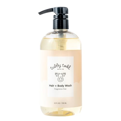 Image of TUBBY TODD Hair + Body Wash - Baby Shampoo and Body Wash - Gentle, Natural Baby Was for Newborns, Babies, and Toddlers - Non-Toxic and Hypoallergenic - Fragrance-Free, 25oz