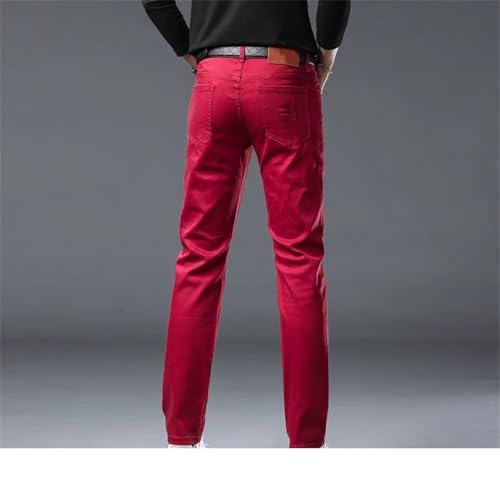 Men's Embroidery Slim Fit Small Straight Tube Denim Long Pants3