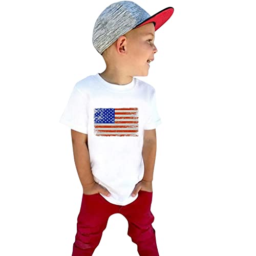 Toddler Boy Girl 4th of July Tshirt American Flag Outfit USA Patriotic Shirt Kid Independence Day Tee Cute Tops