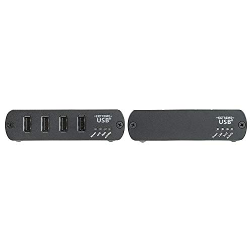 Image of StarTech 4-Port USB 2.0 Extender Over Ethernet /IP Network Hub up to 330ft | USB over Gigabit LAN or Direct Cat5e /Cat6 Cable (RJ45) Extender Adapter, USB Extender Kit, USB2G4LEXT2NA, 100m