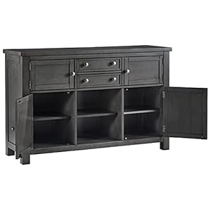Signature Design by Ashley Myshanna Modern Farmhouse Dining Room Server, Gray Signature Design by Ashley Myshanna Modern Farmhouse Dining Room Server Gray