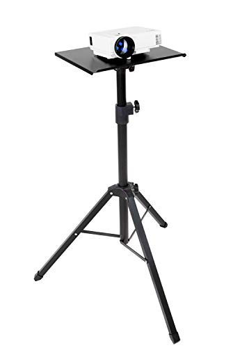 Mount-It! Tripod Projector Stand, Adjustable DJ Laptop Stand with Height and Tilt Adjustment