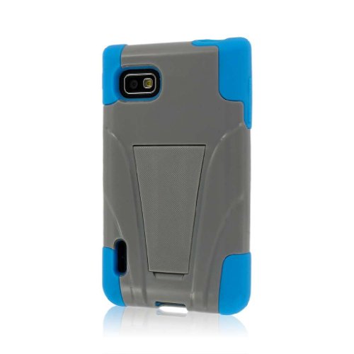 Empire MPERO IMPACT X Series Kickstand Case for LG Optimus F3 MS659 - Retail Packaging - Blue/Gray