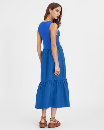 Image of ROYLAMP Women Casual Loose Sundress Sleeveless Smocked Tank Maxi Dress Summer Beach Tiered Long Dresses