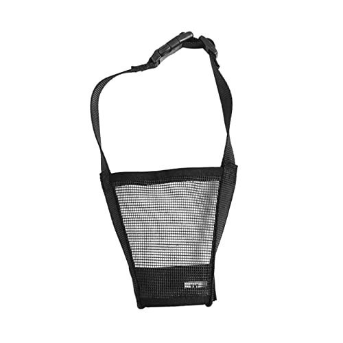 Abaodam Adjustable Nylon Dog Muzzle for Barking Chewing and Nipping Comfortable Black Mesh Muzzle for Pets for Training and Safety