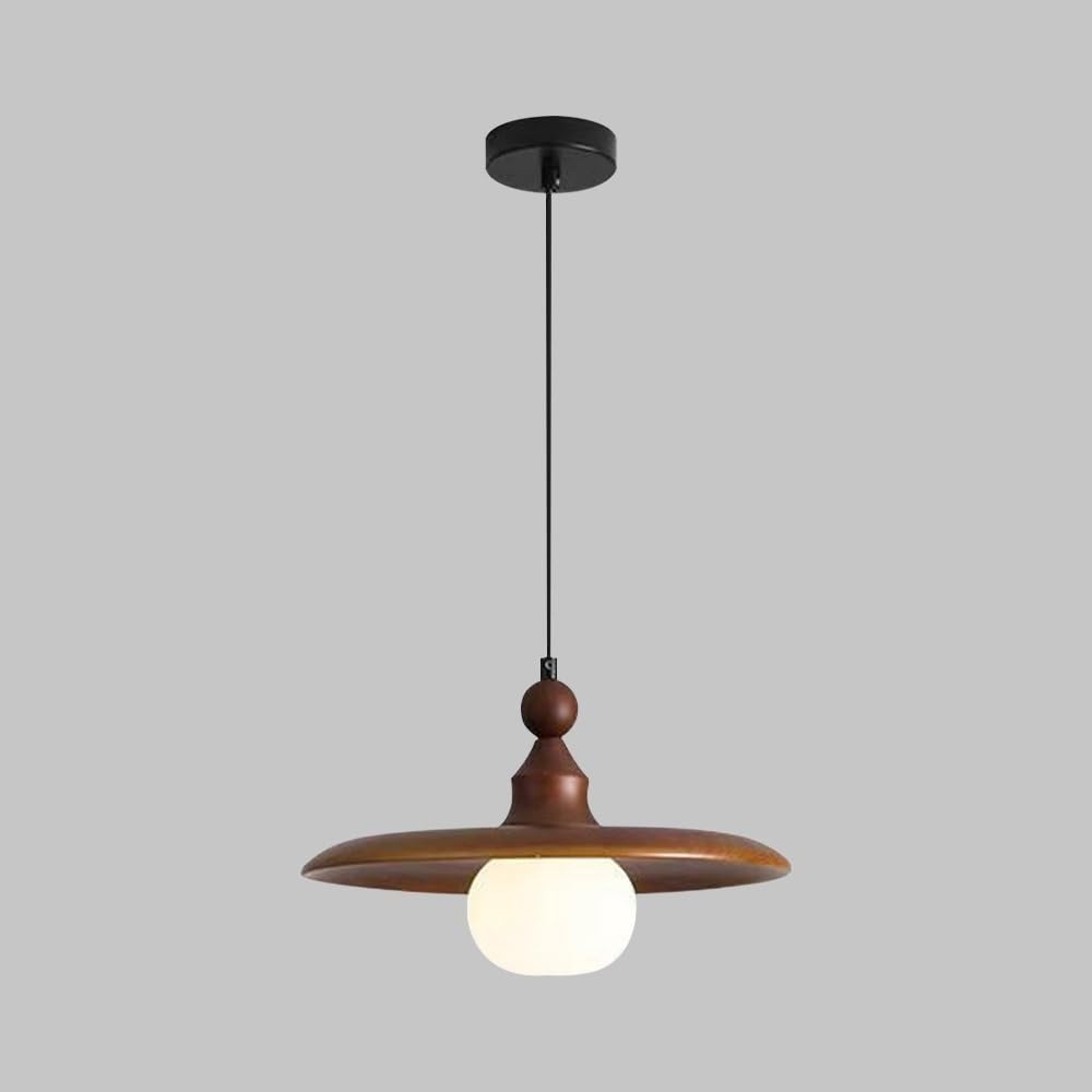 Lampada a sospensione a disco ultrasottile, lampada a sospensione Frisbee in legno, lampade a sospensione for sala da pranzo, attacco E27, lampadario dal design rotondo