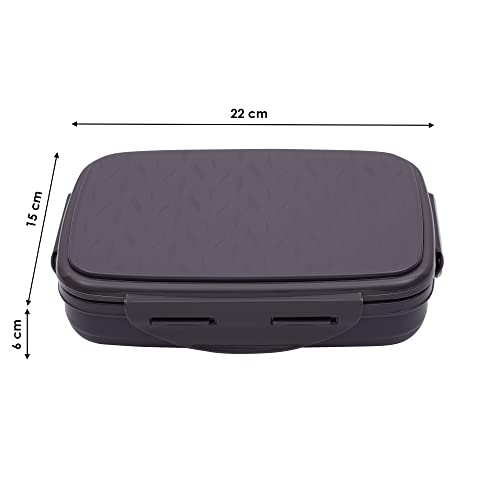 Image of JAYPEE Inner Stainless Steel Insulated Lunch Box Wavesteel Sr. Raider Grey, 600 ml, Airtight Tiffin Box for School Kids |Spillproof with Silicon Seal | BPA Free