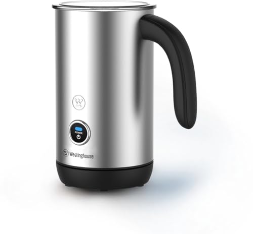 Image of WESTINGHOUSE Electric Basic Series Milk Frother 200ml Capacity Non-Stick Warm and Cold Milk Foam for Cappuccino, Latte Macchiato and Cocoa, 360Base, Silver