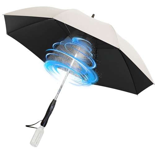 Rechargeable Umbrella with Fan - 3-in-1 Handheld Cooling System, ...