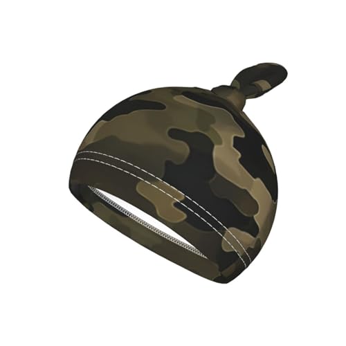Image of Brown Green Camouflage Swaddle Blanket with Beanie Hat Set Newborn Receiving Blankets Baby Swaddle Wrap Soft Swaddle Blankets for Baby Boys and Girls