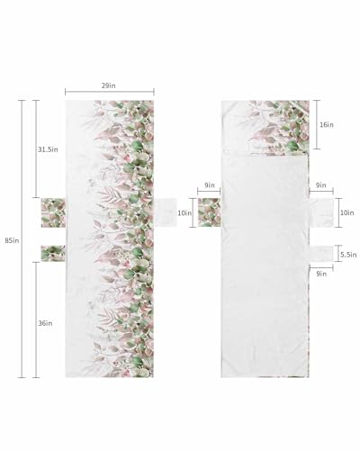 Weeping Teal Orange Botanical Beach Lounge Chair Towel Cover, Soft Chaise Lounge Towel with Side Pockets Patio Pool Chairs Cover for Beach/Pool Sunbathing 29x85 Spring Eucalyptus Leaves