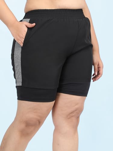 Image of CHKOKKO Gym Shorts for Women Workout Sports Running Quick Dry Fit Double Layer Inner Compression with Pockets Breathable Lightweight Wear